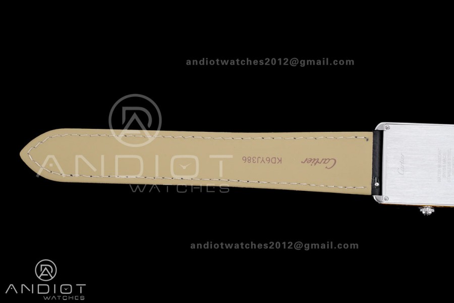 Tank Solo Ladies 27.4mm SS AF 1:1 Best Edition White Dial on Black Leather Strap Ronda Quartz