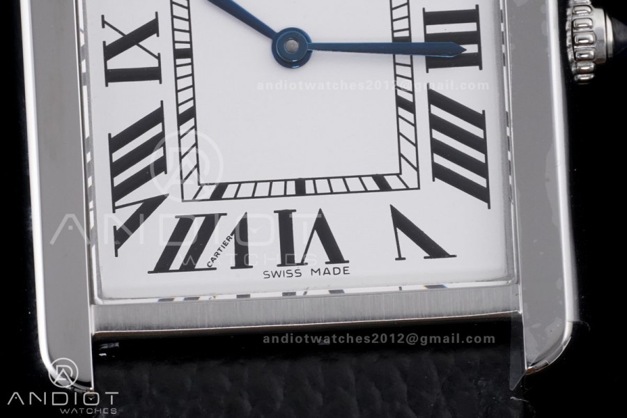 Tank Solo Ladies 27.4mm SS AF 1:1 Best Edition White Dial on Black Leather Strap Ronda Quartz