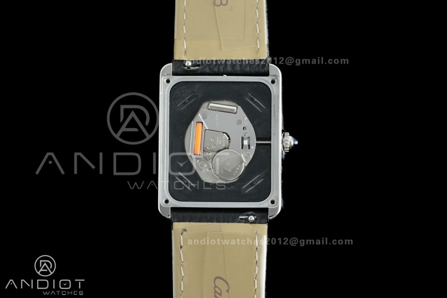 Tank Solo Ladies 27.4mm SS AF 1:1 Best Edition White Dial on Black Leather Strap Ronda Quartz