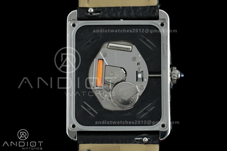 Tank Solo Ladies 27.4mm SS AF 1:1 Best Edition White Dial on Black Leather Strap Ronda Quartz