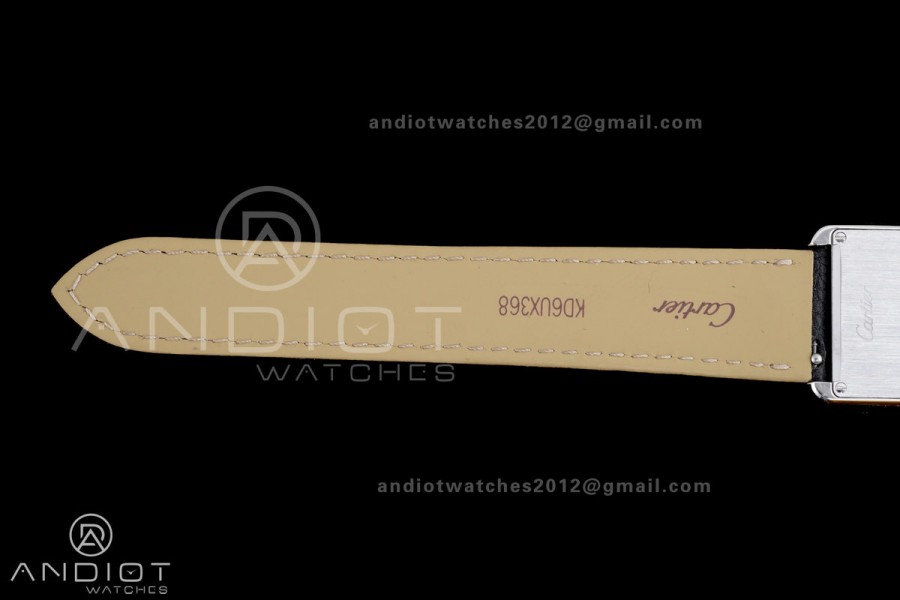 Tank Solo Ladies 24.4mm SS AF 1:1 Best Edition White Dial on Black Leather Strap Ronda Quartz