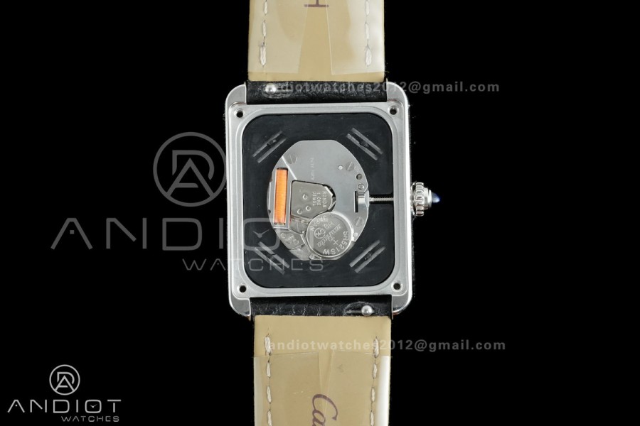 Tank Solo Ladies 24.4mm SS AF 1:1 Best Edition White Dial on Black Leather Strap Ronda Quartz