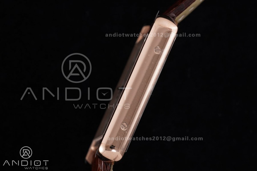 Tank Solo 27.4mm RG AF 1:1 Best Edition White Dial on Brown Croco Leather Strap Ronda Quartz