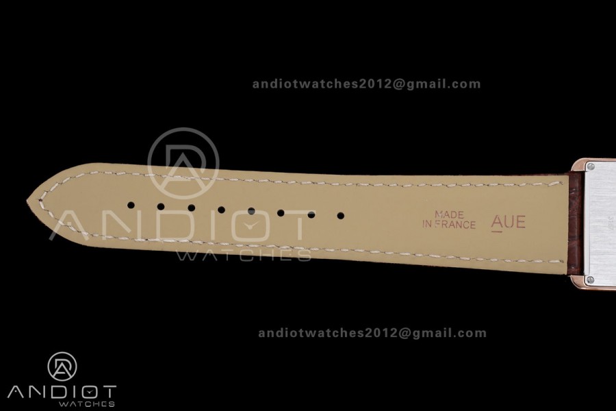 Tank Solo 27.4mm RG AF 1:1 Best Edition White Dial on Brown Croco Leather Strap Ronda Quartz