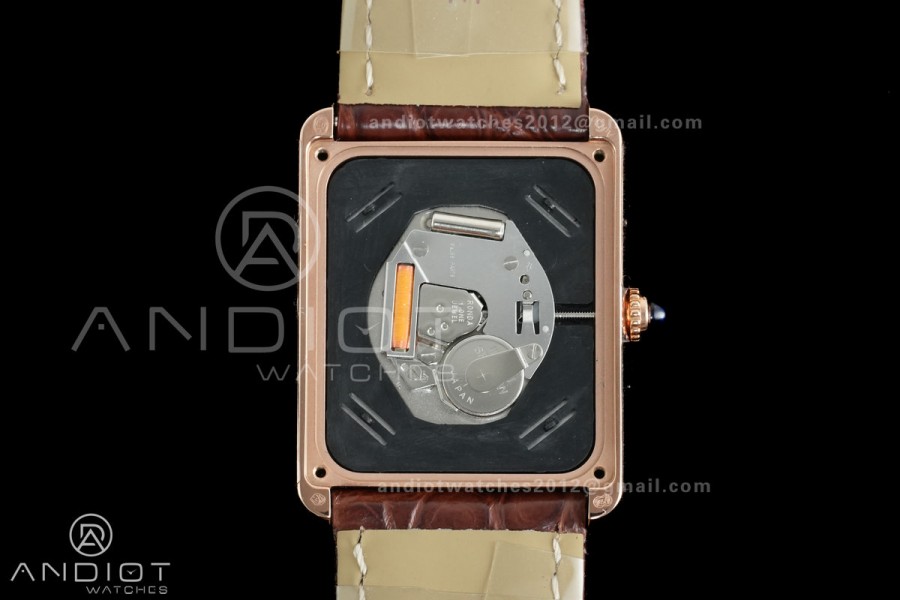 Tank Solo 27.4mm RG AF 1:1 Best Edition White Dial on Brown Croco Leather Strap Ronda Quartz