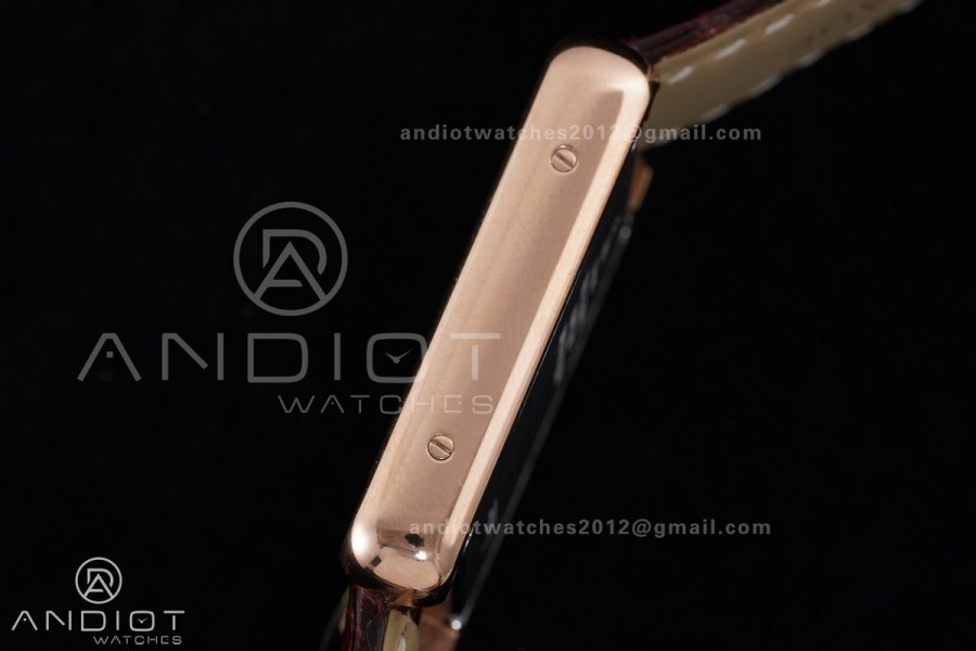 Tank Solo 24.4mm RG AF 1:1 Best Edition White Dial on Brown Croco Leather Strap Ronda Quartz