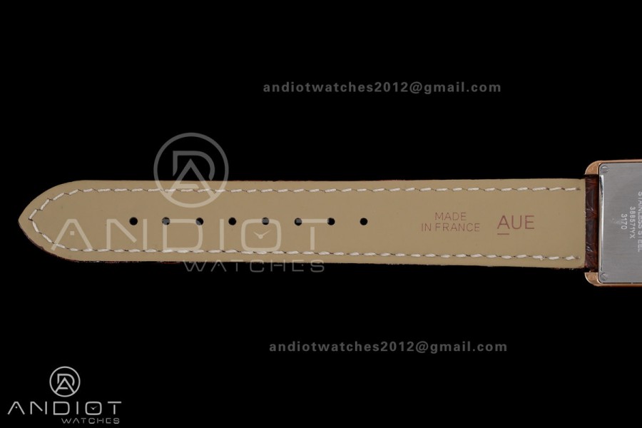 Tank Solo 24.4mm RG AF 1:1 Best Edition White Dial on Brown Croco Leather Strap Ronda Quartz