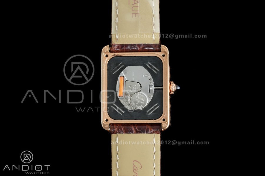 Tank Solo 24.4mm RG AF 1:1 Best Edition White Dial on Brown Croco Leather Strap Ronda Quartz