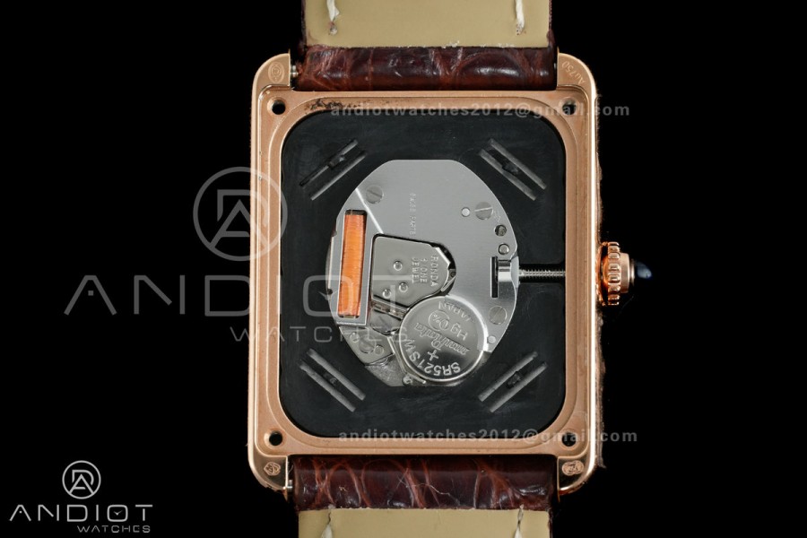 Tank Solo 24.4mm RG AF 1:1 Best Edition White Dial on Brown Croco Leather Strap Ronda Quartz