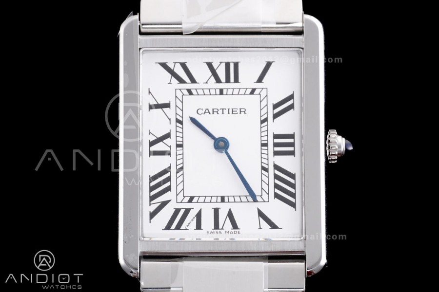 Tank Solo 27.5x34.8mm AF SS White Dial on SS Bracelet Ronda Quartz