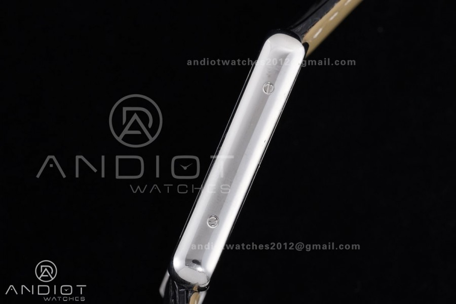 Tank Solo Ladies 27.4mm SS AF 1:1 Best Edition White Dial on Black Croco Leather Strap Ronda Quartz