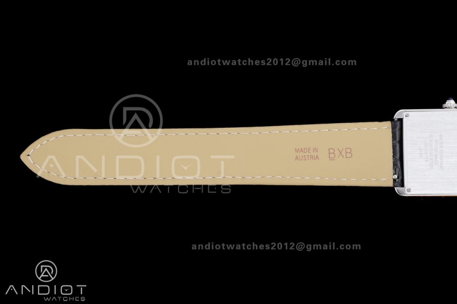 Tank Solo Ladies 27.4mm SS AF 1:1 Best Edition White Dial on Black Croco Leather Strap Ronda Quartz