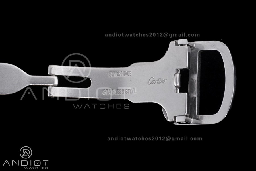 Tank Solo Ladies 27.4mm SS AF 1:1 Best Edition White Dial on Black Croco Leather Strap Ronda Quartz