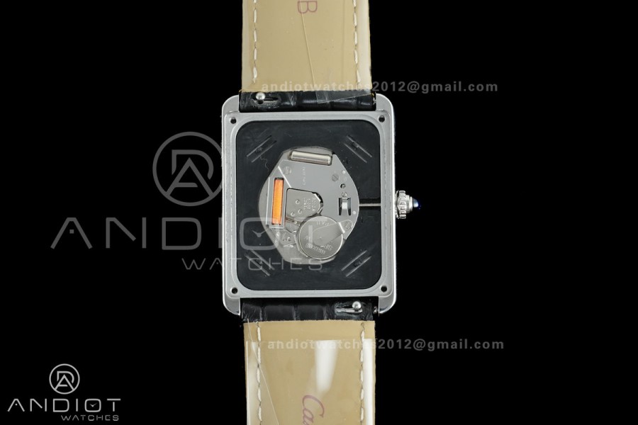 Tank Solo Ladies 27.4mm SS AF 1:1 Best Edition White Dial on Black Croco Leather Strap Ronda Quartz