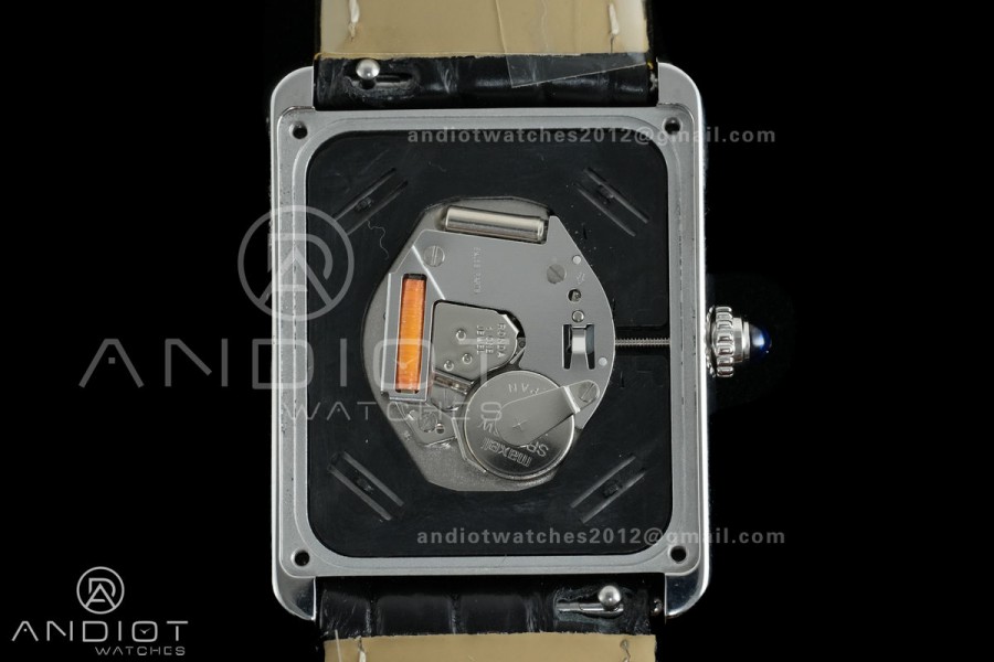 Tank Solo Ladies 27.4mm SS AF 1:1 Best Edition White Dial on Black Croco Leather Strap Ronda Quartz