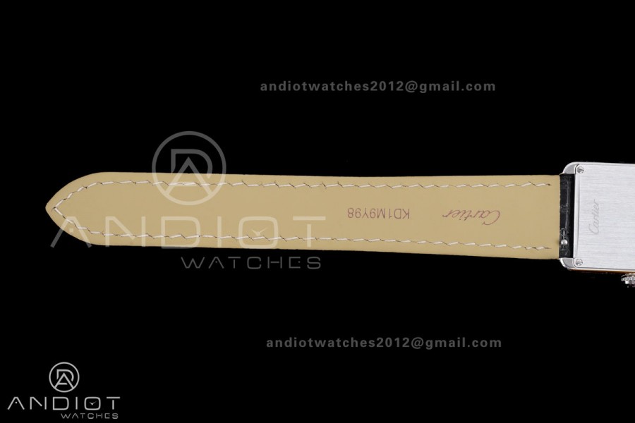 Tank Solo Ladies 24.4mm SS AF 1:1 Best Edition White Dial on Black Croco Leather Strap Ronda Quartz
