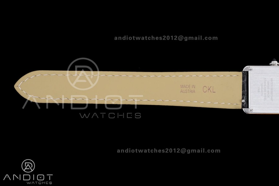 Tank Solo Ladies 24.4mm SS AF 1:1 Best Edition White Dial on Black Croco Leather Strap Ronda Quartz