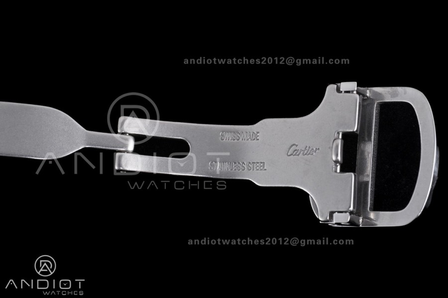 Tank Solo Ladies 24.4mm SS AF 1:1 Best Edition White Dial on Black Croco Leather Strap Ronda Quartz