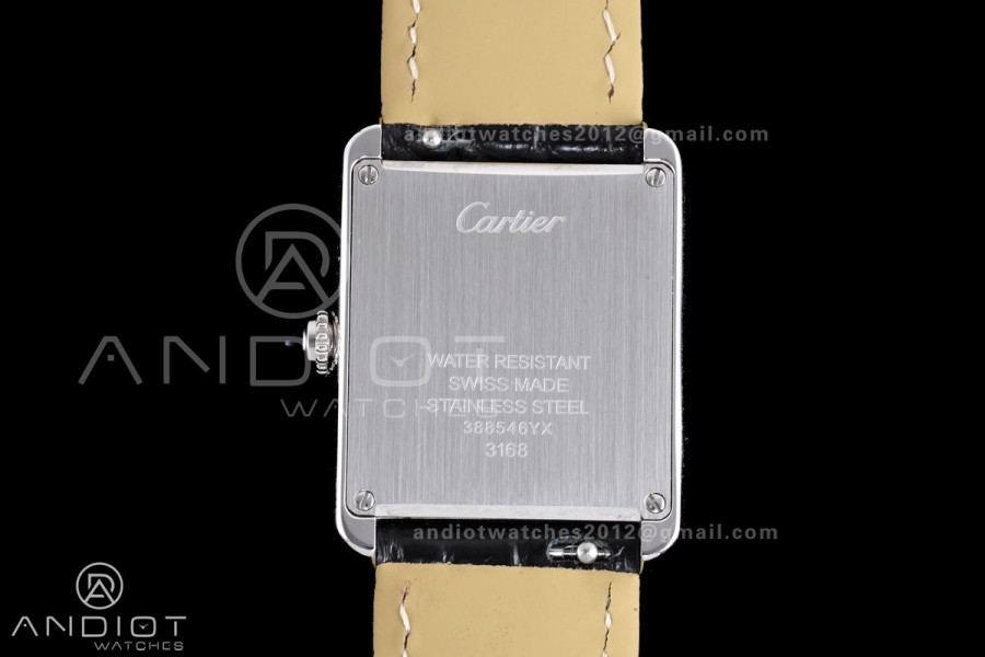 Tank Solo Ladies 24.4mm SS AF 1:1 Best Edition White Dial on Black Croco Leather Strap Ronda Quartz