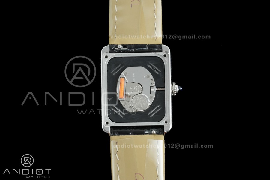 Tank Solo Ladies 24.4mm SS AF 1:1 Best Edition White Dial on Black Croco Leather Strap Ronda Quartz