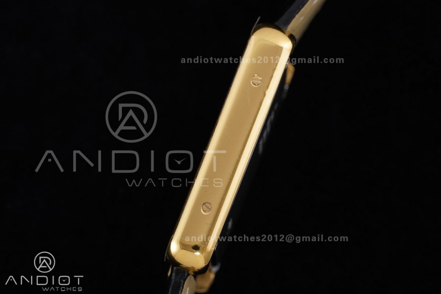 Tank Solo Ladies 27.4mm YG AF 1:1 Best Edition White Dial on Black Croco Leather Strap Ronda Quartz