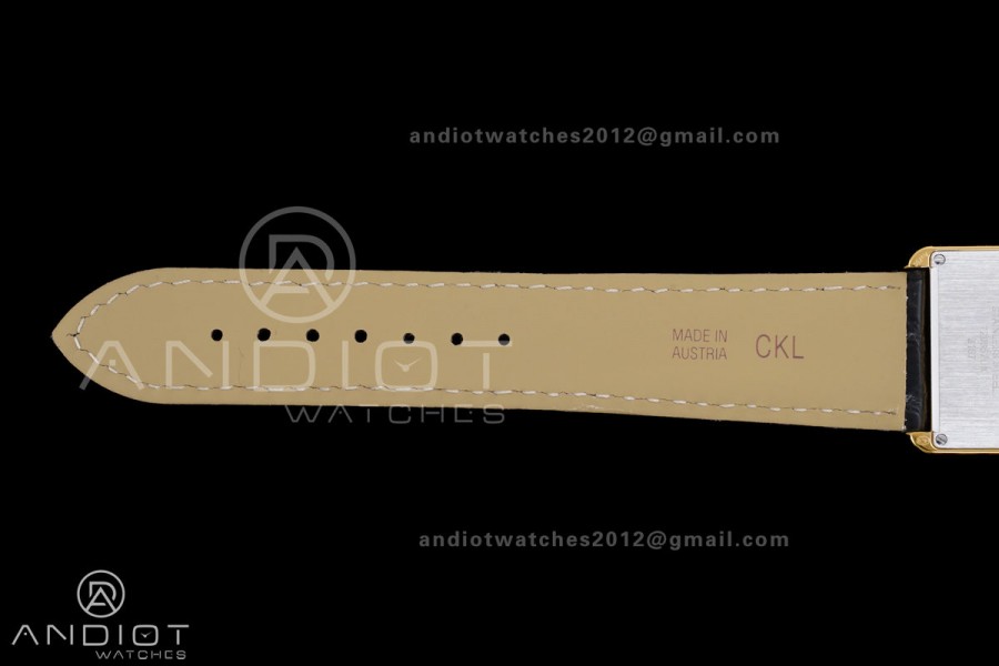 Tank Solo Ladies 27.4mm YG AF 1:1 Best Edition White Dial on Black Croco Leather Strap Ronda Quartz