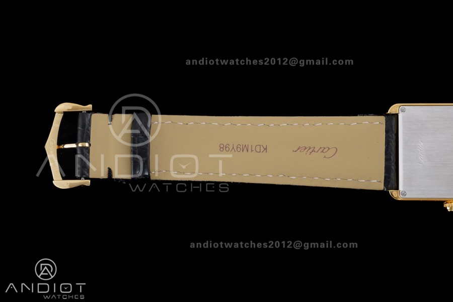 Tank Solo Ladies 27.4mm YG AF 1:1 Best Edition White Dial on Black Croco Leather Strap Ronda Quartz
