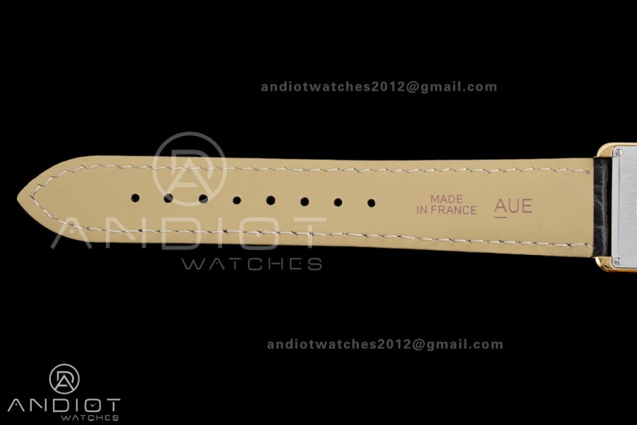 Tank Solo Ladies 24.4mm YG AF 1:1 Best Edition White Dial on Black Croco Leather Strap Ronda Quartz