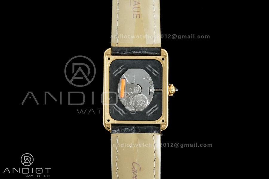 Tank Solo Ladies 24.4mm YG AF 1:1 Best Edition White Dial on Black Croco Leather Strap Ronda Quartz