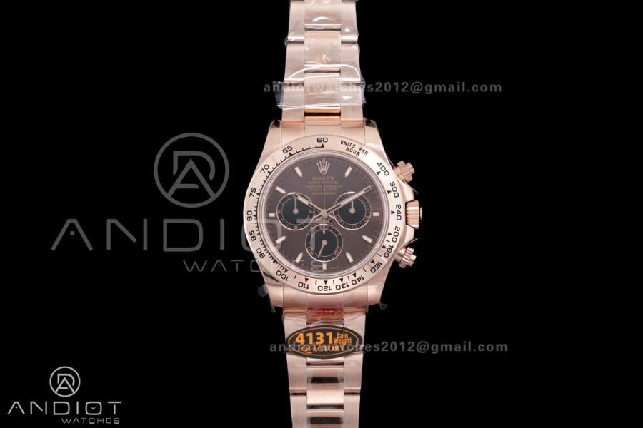 2025 Daytona 126505 QF 1:1 Best Edition Chocolate Dial on RG Bracelet QF4131 V6 (Gain Weight)