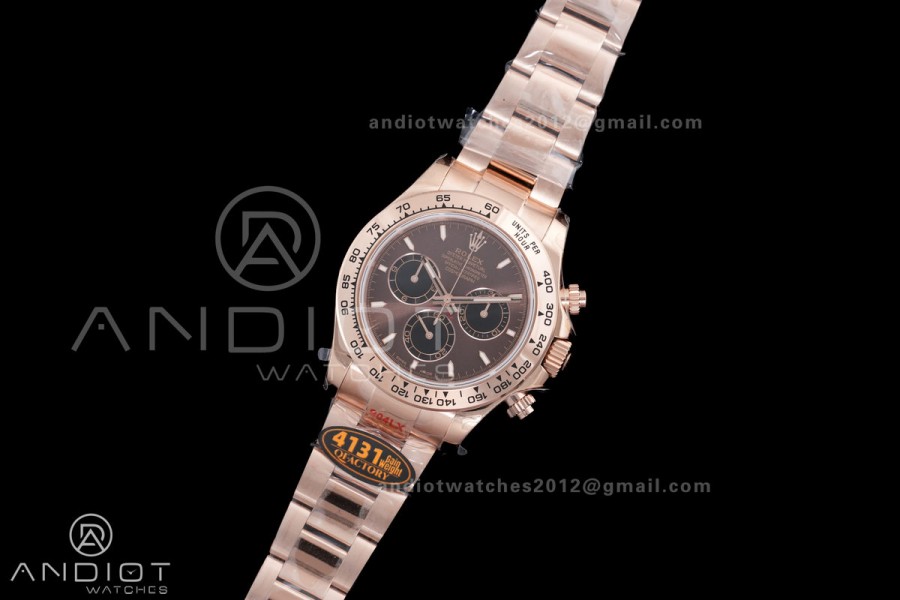 2025 Daytona 126505 QF 1:1 Best Edition Chocolate Dial on RG Bracelet QF4131 V6 (Gain Weight)