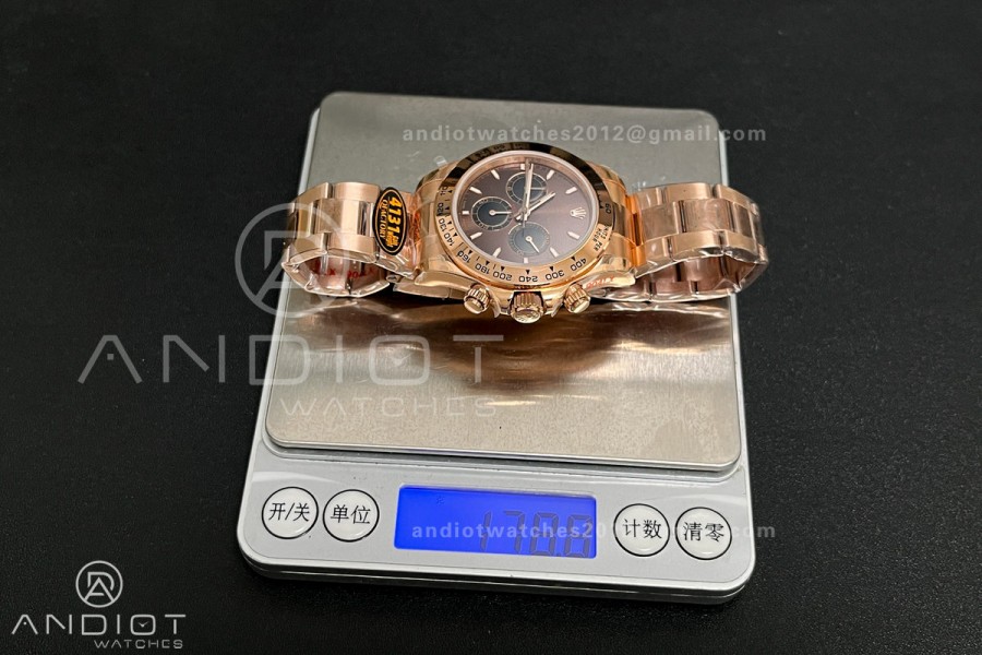 2025 Daytona 126505 QF 1:1 Best Edition Chocolate Dial on RG Bracelet QF4131 V6 (Gain Weight)
