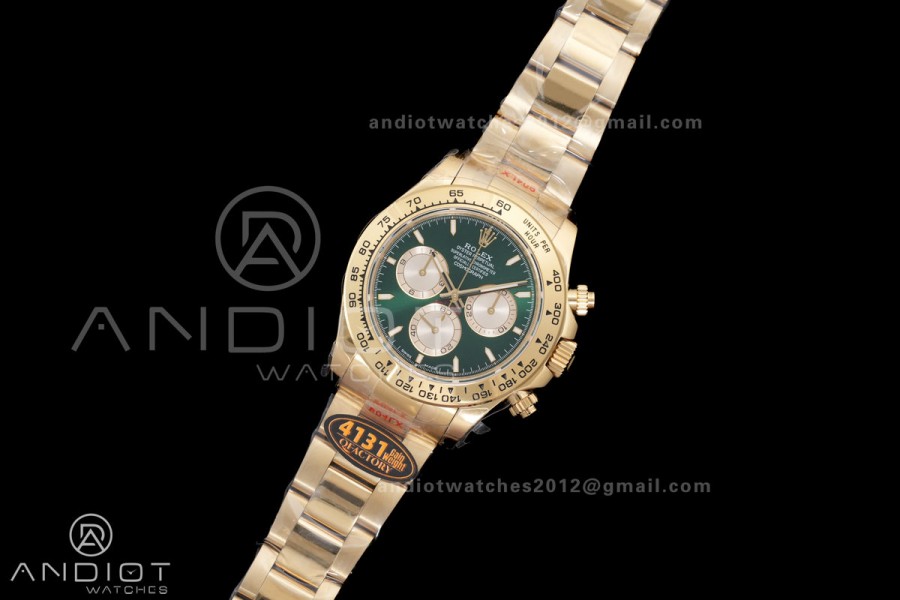 2025 Daytona 126508 QF 1:1 Best Edition Green/YG Dial on YG Bracelet QF4131 V6 (Gain Weight)