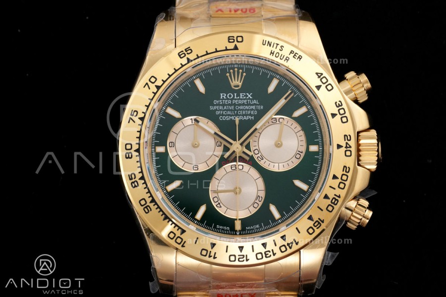 2025 Daytona 126508 QF 1:1 Best Edition Green/YG Dial on YG Bracelet QF4131 V6 (Gain Weight)