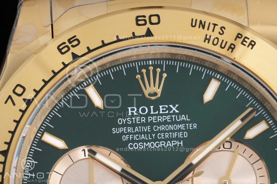 2025 Daytona 126508 QF 1:1 Best Edition Green/YG Dial on YG Bracelet QF4131 V6 (Gain Weight)