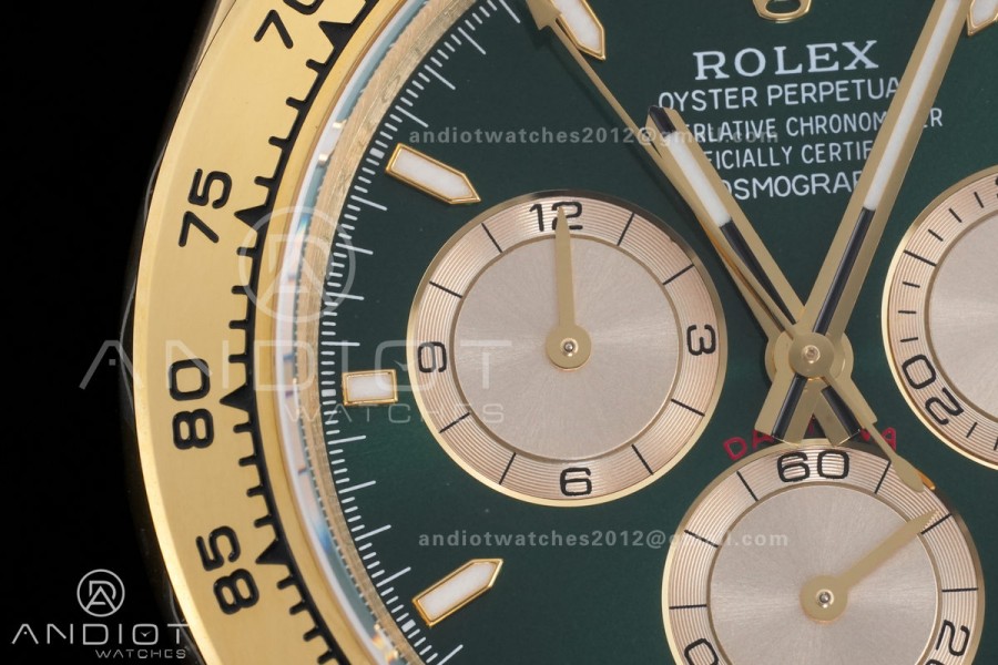 2025 Daytona 126508 QF 1:1 Best Edition Green/YG Dial on YG Bracelet QF4131 V6 (Gain Weight)