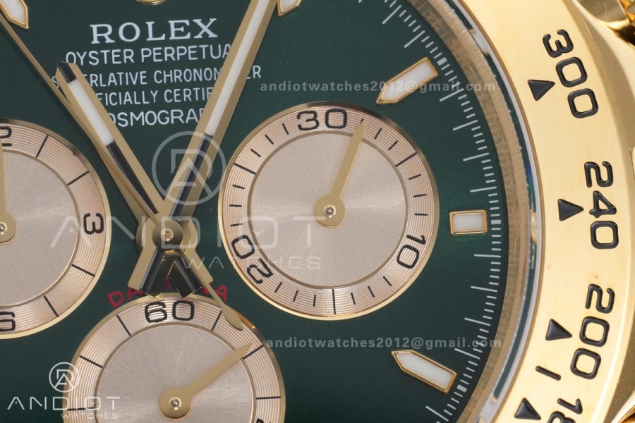 2025 Daytona 126508 QF 1:1 Best Edition Green/YG Dial on YG Bracelet QF4131 V6 (Gain Weight)