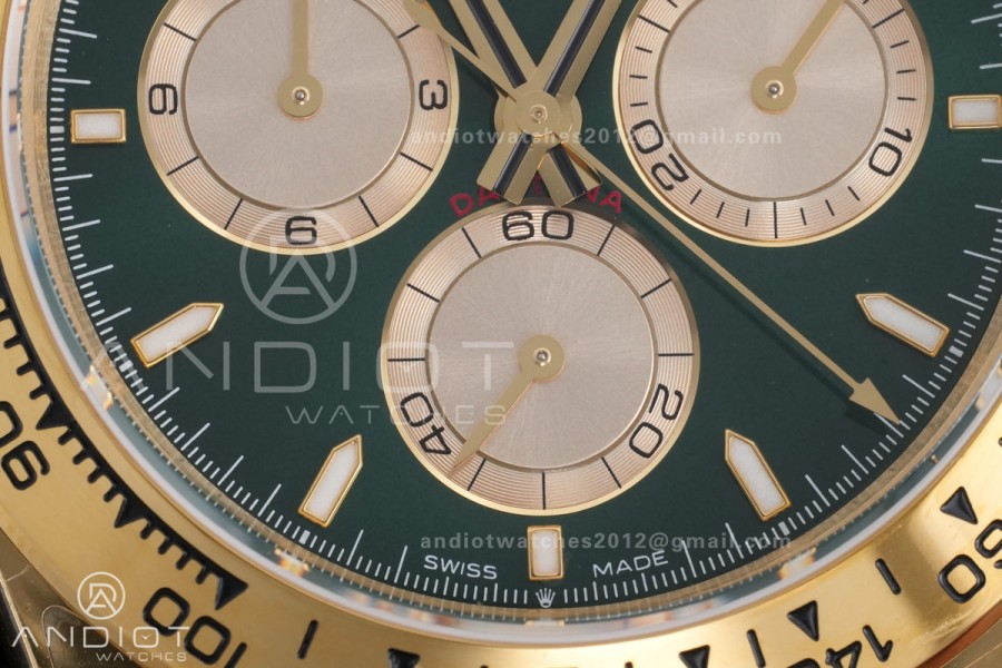 2025 Daytona 126508 QF 1:1 Best Edition Green/YG Dial on YG Bracelet QF4131 V6 (Gain Weight)