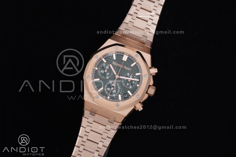 Royal Oak Chrono 26240 RG APSF 1:1 Best Edition Green Dial on RG Bracelet SA4401 Super Clone