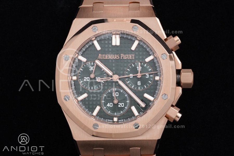Royal Oak Chrono 26240 RG APSF 1:1 Best Edition Green Dial on RG Bracelet SA4401 Super Clone