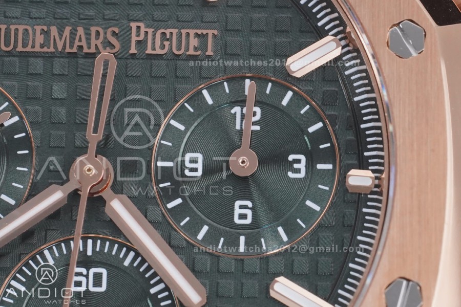 Royal Oak Chrono 26240 RG APSF 1:1 Best Edition Green Dial on RG Bracelet SA4401 Super Clone
