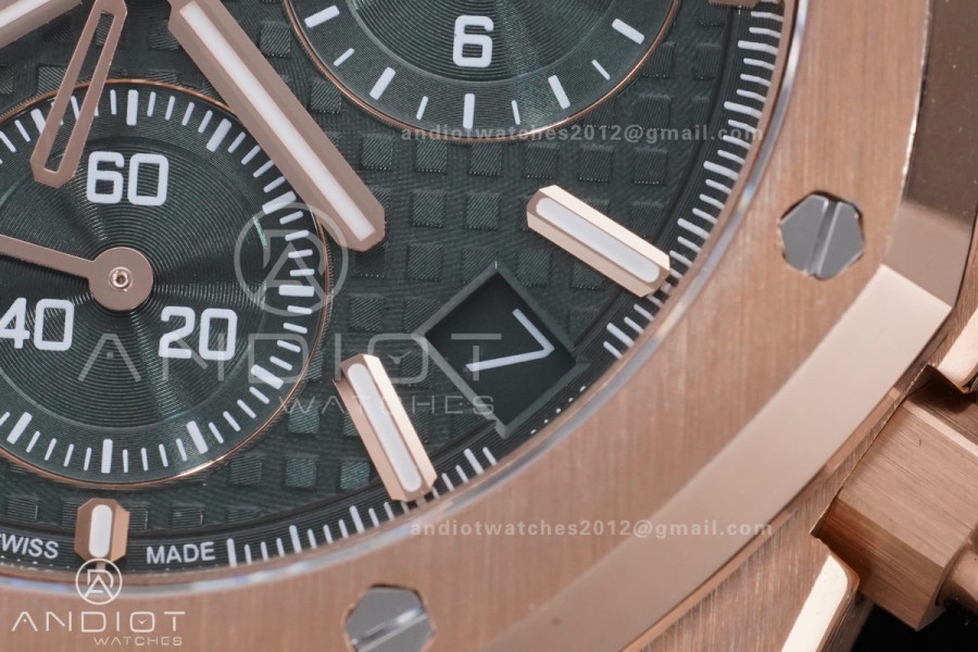 Royal Oak Chrono 26240 RG APSF 1:1 Best Edition Green Dial on RG Bracelet SA4401 Super Clone