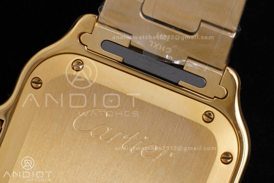 Santos de Cartier 35mm BVF 1:1 Best Edition YG White Dial on YG Smart-Links Bracelet MIYOTA 9039