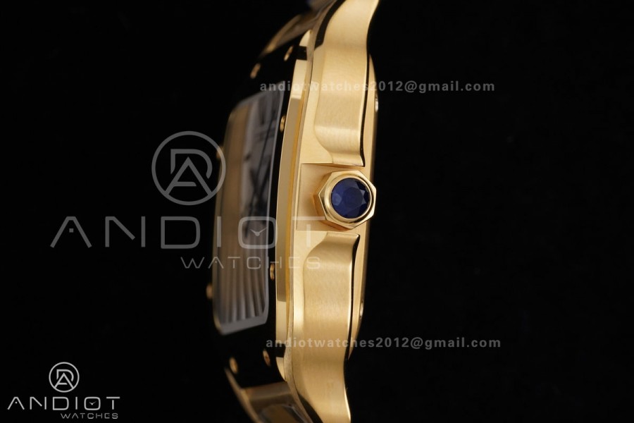 Santos de Cartier 35mm BVF 1:1 Best Edition YG White Dial on YG Smart-Links Bracelet MIYOTA 9039