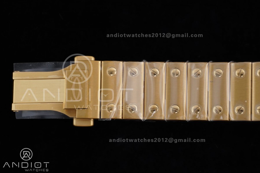Santos de Cartier 35mm BVF 1:1 Best Edition YG White Dial on YG Smart-Links Bracelet MIYOTA 9039
