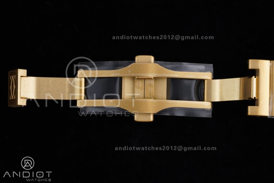 Santos de Cartier 35mm BVF 1:1 Best Edition YG White Dial on YG Smart-Links Bracelet MIYOTA 9039