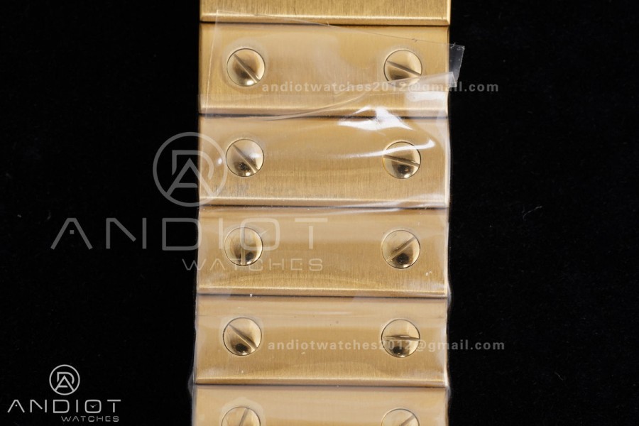 Santos de Cartier 35mm BVF 1:1 Best Edition YG White Dial on YG Smart-Links Bracelet MIYOTA 9039