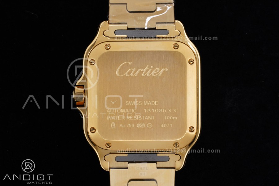 Santos de Cartier 35mm BVF 1:1 Best Edition YG White Dial on YG Smart-Links Bracelet MIYOTA 9039