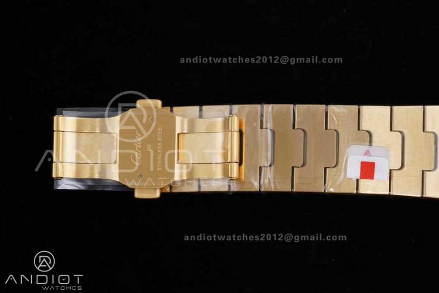 Santos de Cartier 40mm BVF 1:1 Best Edition YG White Dial on YG Smart-Links Bracelet MIYOTA 9019