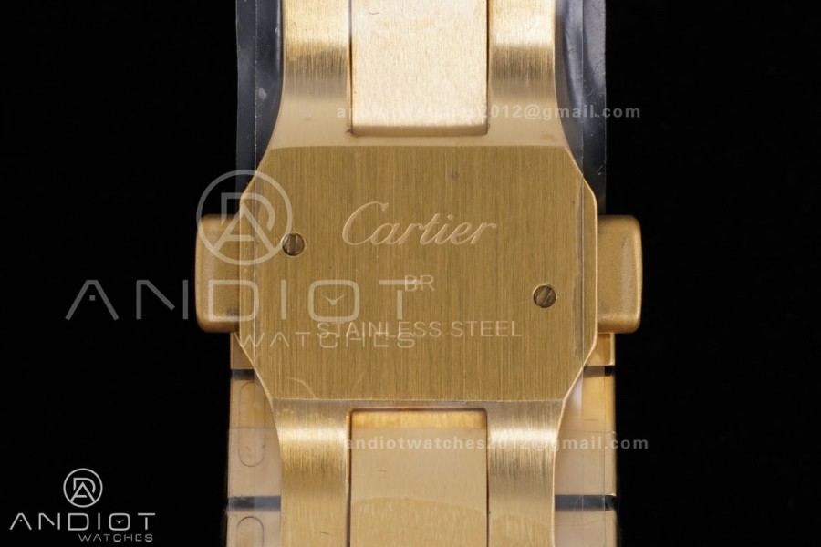Santos de Cartier 40mm BVF 1:1 Best Edition YG White Dial on YG Smart-Links Bracelet MIYOTA 9019